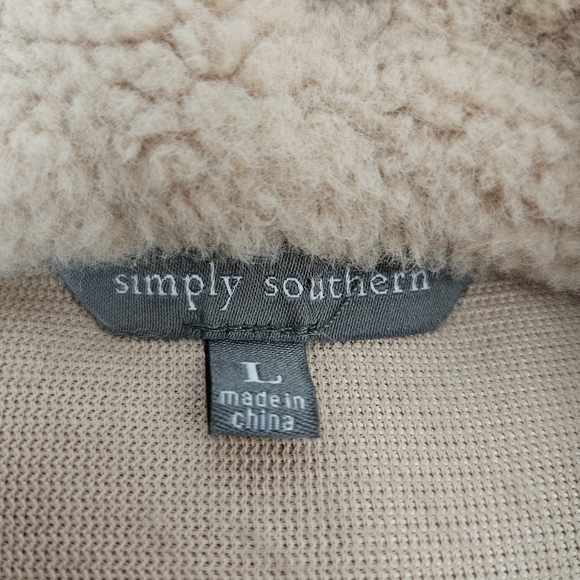 SIMPLY SOUTHERN CAMEL SOFT SHERPA SHACKET JACKET SZ LARGE - Picture 9 of 10